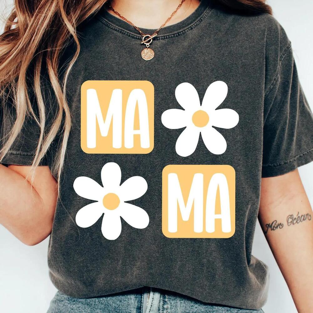 Retro Mama T-Shirt, MotherDay Shirt, Mama Daisy T-shirt